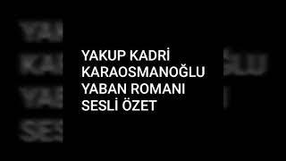 YAKUP KADRİ KARAOSMANOĞLU YABAN ROMANI SESLİ ÖZET SeslendirenMelike Salman [upl. by Lledo]