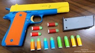 Realistic Toy Gun Size 11 Scale 45 ACP COLT  Smith Wesson Model Toy  Rubber Bullet Toy Pistol [upl. by Llevron]