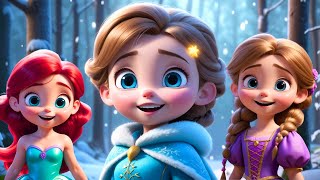 JE SUIS PRINCESSE RAIPONCE ELSA CENDRILLON  LA CHANSON DES PRINCESSES  COMPTINE ENFANT [upl. by Merell]