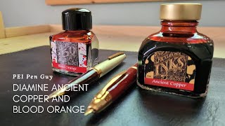 Diamine Ancient Copper and Blood Orange Ink Comparison [upl. by Anama]