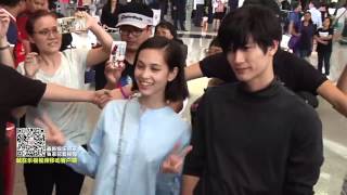 091415 Kiko Mizuhara and Haruma Miuras arrival in Hongkong [upl. by Ennaisoj832]