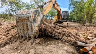 Excavators work in villages in an area [upl. by Malchy]