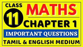 11th Maths Chapter 1 important sums  11th Maths important sums  Kalvi Tube [upl. by Anwahsiek]