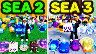 Rolling 100 Fruits in the 2nd Sea vs 3rd sea Blox Fruits [upl. by Samuelson]