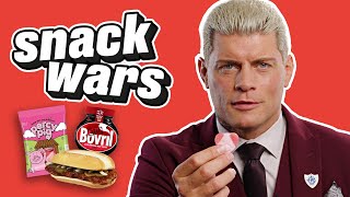 WWE Star Cody Rhodes Rates British And American Food  Snack Wars [upl. by Asp182]