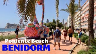 Visit Benidorm 🏖️ Poniente Beach Modern Promenade Walking Tour in Alicante Spain [upl. by Ahsilak]