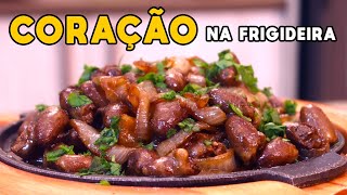 Como Fazer Coração de Frango na Frigideira  Tv Churrasco [upl. by Lais489]