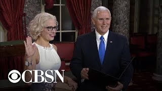 Kyrsten Sinema takes oath as senator on copy of constitution [upl. by Edmonds]