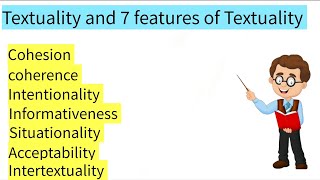 what is textuality  seven features of textuality features textuality cohesion and coherence [upl. by Ahl937]