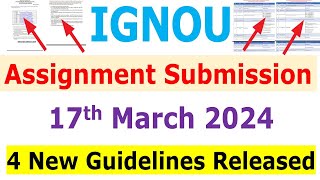 😍 IGNOU Assignment Submission 4 New Guidelines Released For June 2024 Exam [upl. by Gannie]