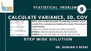 Calculate variance standard deviation and coefficient of variation  Statistics made easy [upl. by Anale376]