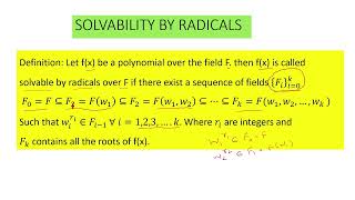 Solvability by radicals [upl. by Colyer646]