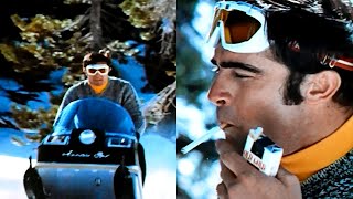 1970 Old Gold Cigarettes Commercial  Snowmobiles amp Smoking  Pre1971 Advertising Ban [upl. by Ahsahs]