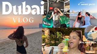 DUBAI VLOG  sunset yacht Alia Bhatt cake driving race cars top golf and more [upl. by Cappella187]