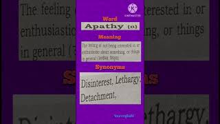 Synonyms of apathyytvideoenglish synonyms meaning shorts funny [upl. by Algar505]