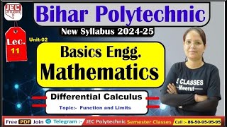 11 Basics Engg Mathematics SBTE Bihar Polytechnic 1st Semester 202425  JE CLASSES Meerut [upl. by Frech343]