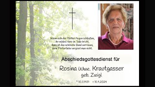 Abschiedsgottesdienst für Rosina Wwe Krautgasser geb Zwigl [upl. by Deana]