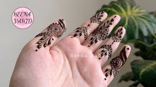 Simple Fingers Mehendi design 1  2024  Heena Vahid [upl. by Brockwell]