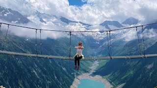 Panoramabrücke Olpererhütte Zillertaler Alpen Dominikushütte Flying Fox Schlegeis [upl. by Eimar]