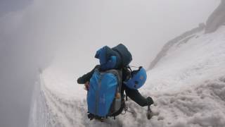 Man nearly falls to death on Aiguille du Midi Arete Chamonix Mont Blanc [upl. by Cohleen290]