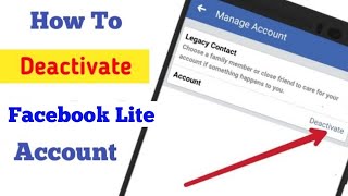 How to Deactivate Facebook Account with Facebook Lite App  DEACTIVATE FACEBOOK LITE ACCOUNT [upl. by Alia817]