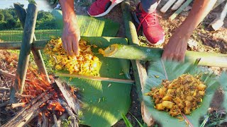 phak ok kemung  traditional cooking style with bamboo pipe 🤤🤤😋😋 [upl. by Childers]