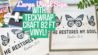 HOW TO MAKE A LARGE VINYL SIGN WITH 82 FT TECKWRAP CRAFT VINYL [upl. by Coady769]