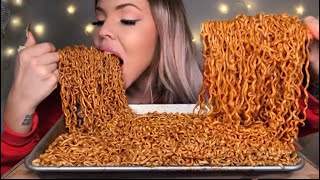 ASMR 10X NUCLEAR FIRE NOODLES CHALLENGE EATING SOUNDS FAIL MUKBANG 먹방 HUNNIBEE ASMR [upl. by Ellesij]