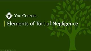 Elements of Tort of Negligence [upl. by Neelcaj]