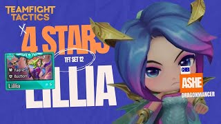 Lillia 4 Stars 🌟 Faerie  Chibi Dragonmancer Ashe First Battle got 1st  TFT Magic and Mayhem [upl. by Jarrow]