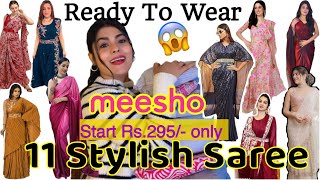 Ready To Wear Indo Western Saree Haul From Meesho Start From Rs295  Affordable Saree [upl. by Le914]