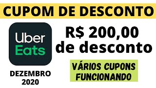 CUPOM DE DESCONTO UBER EATS DEZEMBRO 2020  VÁRIOS CUPONS FUNCIONANDO COMO FUNCIONA PARA USAR CÓDIGO [upl. by Hpeosj]