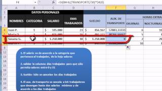 NOMINA EXCEL ConsultavBuscarv  Redondear  formulas anidadas  Funcion SI  Validacion de celdas [upl. by Aikcir]