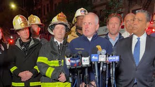 FDNY officials provide update on 6alarm fire in Manhattan [upl. by Anileda83]