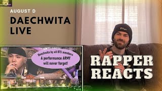 August D  Daechwita Live quotRAPPER REACTSquot First Time Listening Donation Request By Katie Lind [upl. by Noseyt]