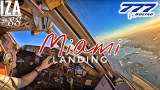 B777 MIA 🇺🇸 Miami  LANDING 12  4K Cockpit View  ATC amp Crew Communications [upl. by Pizor]