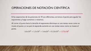 Notación Científica Suma y resta exponentes diferentes [upl. by Haelahk]