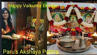 Parus Akshaya pathraHappy vaikunta ekadasipayasamprasadam Bellam payasamjaggery ravva payasam [upl. by Elka]