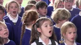 Children at Plumpton Primary School celebrate Dame Vera Lynn 100th birthday [upl. by Neitsirhc]