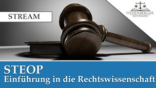 STEOP Live Stream  Einführung in die Rechtswissenschaft  Juridicum [upl. by Rossi959]