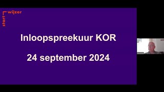 Inloopspreekuur over de KOR regeling en de veranderingen per 1 januari 2025 [upl. by Airlee]