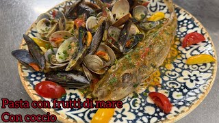 Pasta fresca con Coccio e frutti di mare gallinella di mare❤️ chef Enzo di Meglio [upl. by Ottilie525]