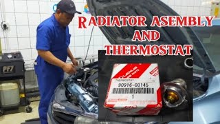 ✅HOW TO REPLACE RADIATOR AND THERMOSTAT FOR TOYOTA COROLLA 2015 MODEL [upl. by Vacla]