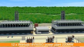 220MW power plant featuring 12 Wärtsilä 18V50SG engines  Wärtsilä [upl. by Mill]