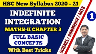 Indefinite Integration Part 1 Full Basic Concepts 12th New Syllabus 202021 Maharashtra  Dinesh Sir [upl. by Fellner335]