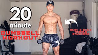 20 MINUTE FULLBODY DUMBBELL WORKOUT  everyday routine to burn fat amp build muscle pt 2 30days [upl. by Einomrah]