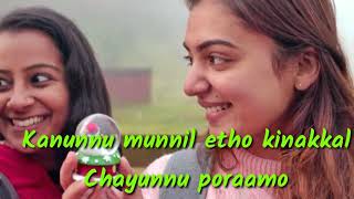 Koode Paranne Karaoke Song Lyrics Prithviraj Sukumaran Nazriya Nazim [upl. by Stefanac]