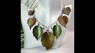 Ode to Autumn  Easy Polymer Clay Leaves Statement Necklace amp Earrings with my Wire Wrapped Bails [upl. by Jacobo819]