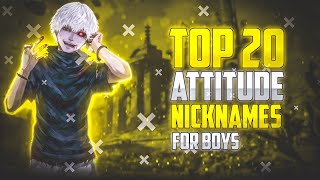 Nicknames 20 For Boys 🤯  Attitude Names For free fire 🤯  Best Names [upl. by Aibos]