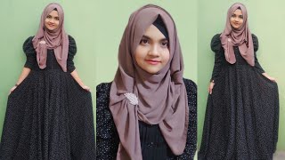 Stylish Hijab with GownAbayaBurkha  Hijab style with gown  Hijabi Star ❤️ [upl. by Nikoletta]